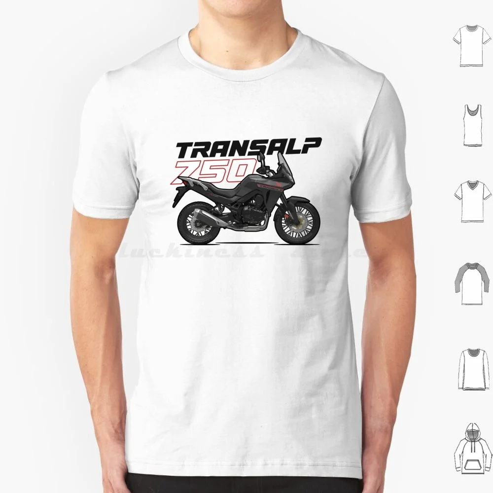 Xl750-Transalp-Black T Shirt Cotton Men Women Diy Print Xl750 Transalp 750 Xl Black Motorcycle Retro Outline Vintage Cartoon