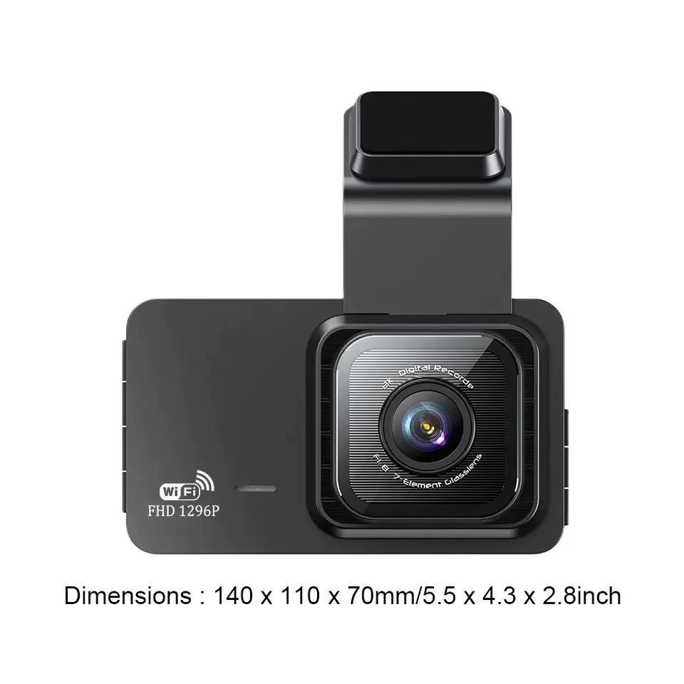 3-Inch Dashcam Wifi Driving Recorder HD 1080p Night Vision Front And Rear View 2way Reversing Image Car Charge Video DVR