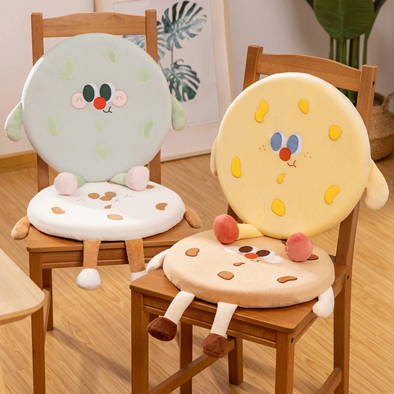 Biscuit Pillow Round Biscuit Plush Toy Realistic Food Snack Seat Cushion Plush Toy Prop Gift