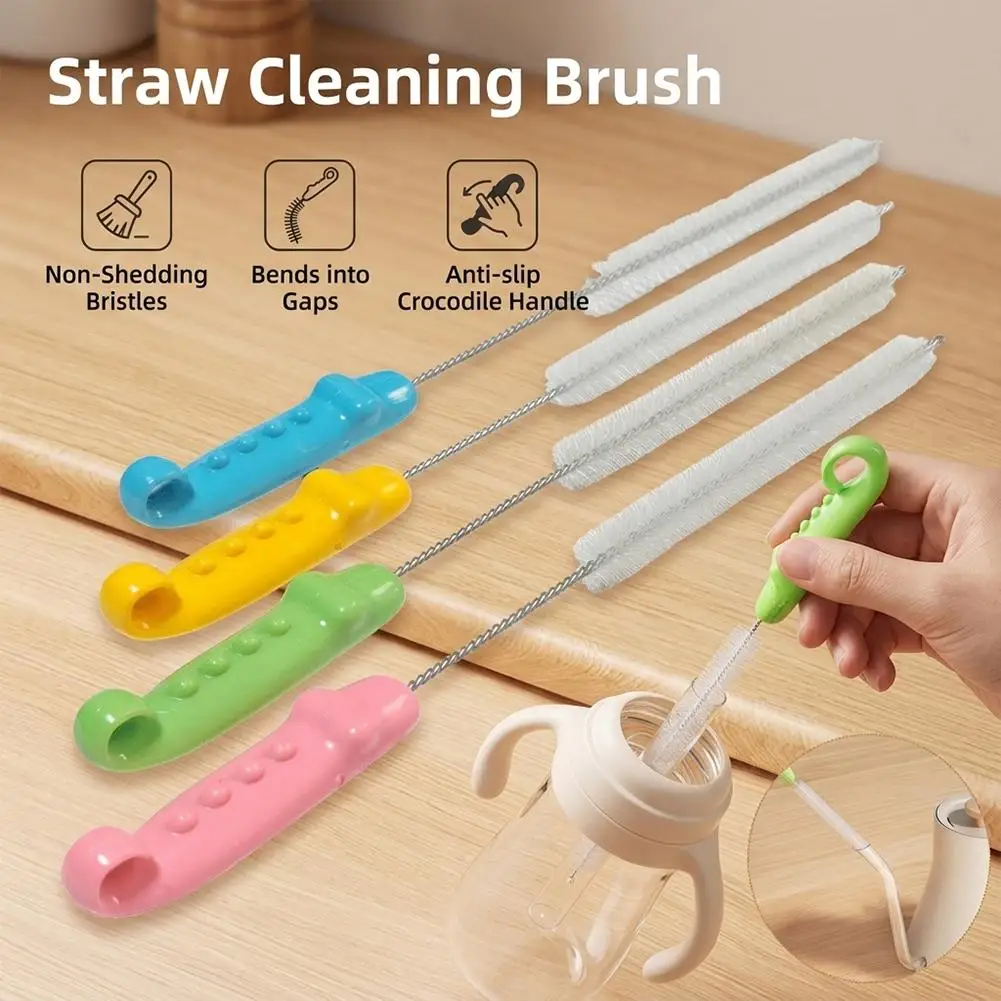 5pcs Drinking Straw Cleaning Brush Spiral Brushes for Glasses Feeding Bottle Cleaning Brush Bendable Tube Cleaning Tools