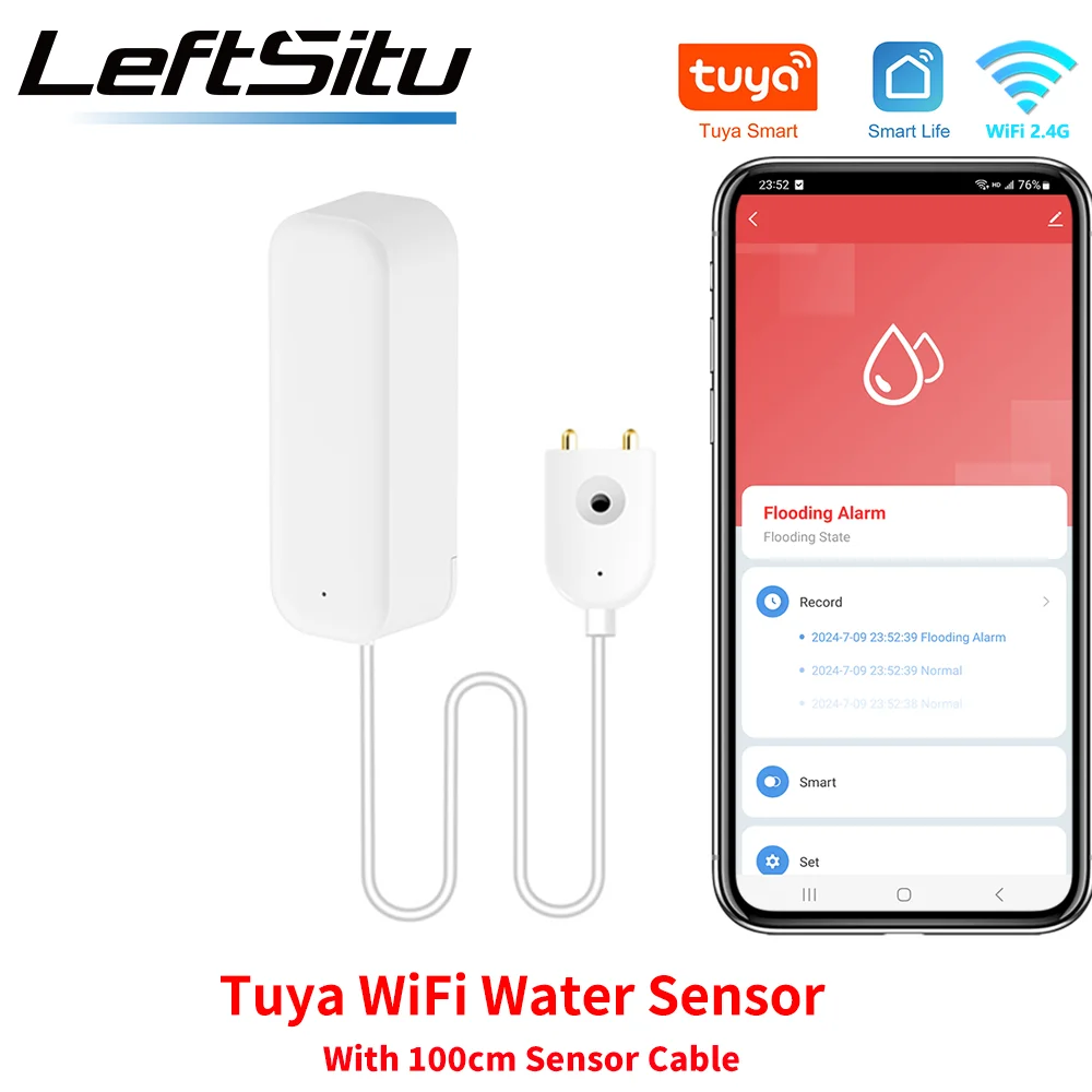 

Tuya Smart WIFI датчик утечки воды сигнализация детектор уровня воды датчик утечки наводнения приложение дистанционное управление охранная сигнализация