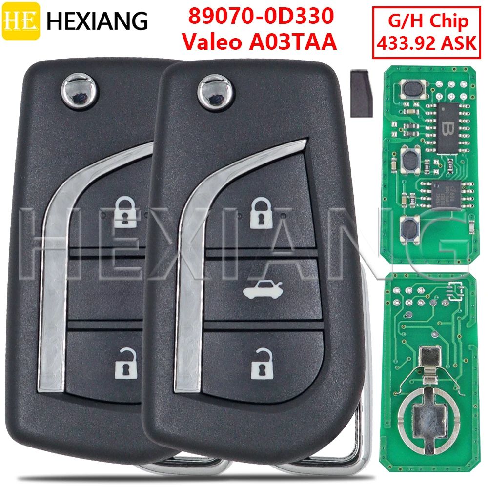 

HE Car Remote Key For Toyota Yaris Auris Corolla Avensis Aygo Britain Verso Peugeot 108 Citroen C1 4D72 G/8A H Chip A03TAA