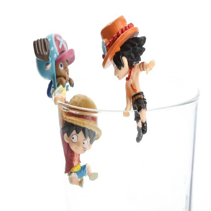 5 pz/set One Piece The Edge of Cup Series rufy Ace Law Doflamingo Ornament Doll Mini PVC figure Model Toys decorazione regali