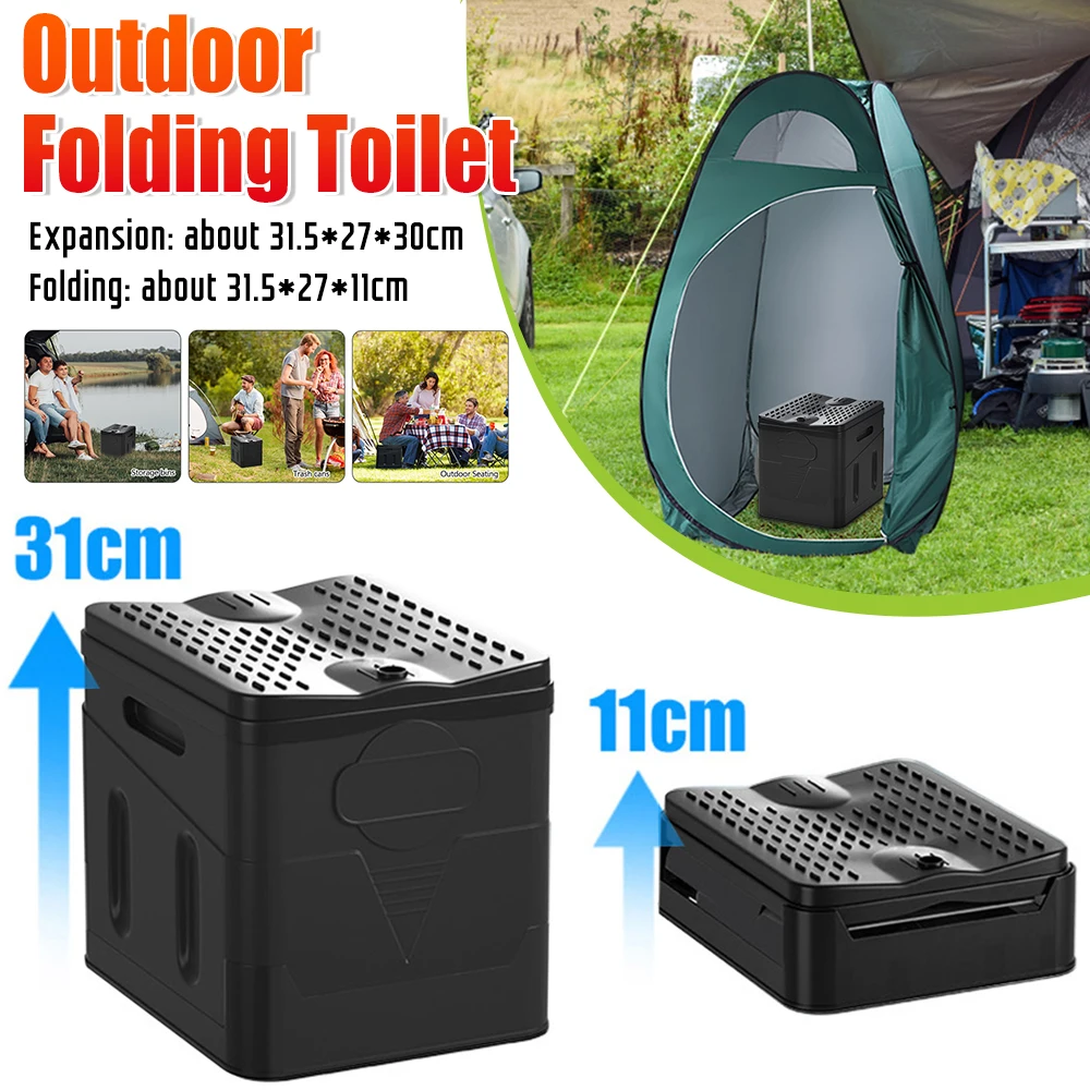 

Portable Toilet Foldable Toilet with Lid, Camping Toilet Car Toilet Outdoor Hiking, Beach, Boating Travel Toilet, and Emergency