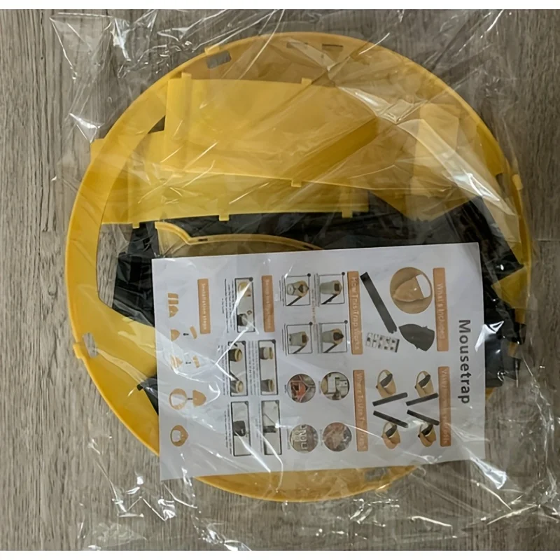 دلو مصيدة الماوس باللون الأصفر لإعادة الضبط التلقائي - لا حاجة إلى طاقة، مصيدة القوارض البلاستيكية المتينة للمنزل/العمل، تصميم متباين مشرق