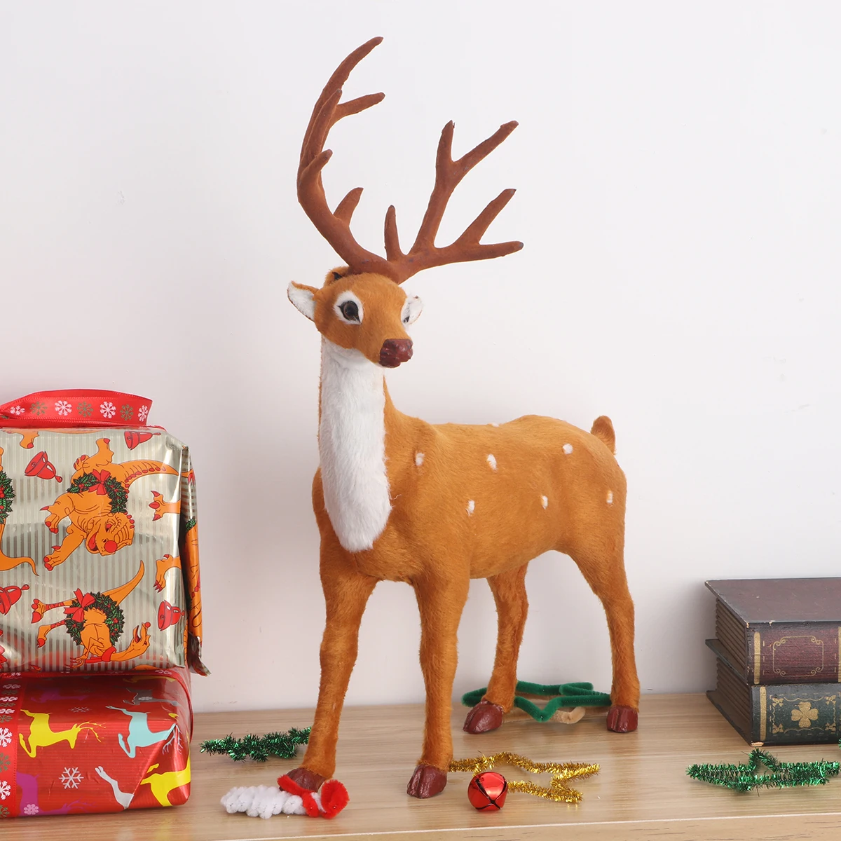 

Deer 5 Decorations 9 Inches Christmas Decor Standing Reindeer Figurine Home Hotel Winter Elk Christmas Decor