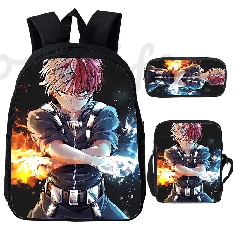 Nowość My Hero Academia Plecak 3szt/zestaw Trwały Student Bookbag Boku No Hero Academia Torby szkolne Chłopiec Dziewczyna Plecaki z miękkim oparciem