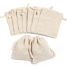 10pcs Jute Drawstring Bags for Gifts #4