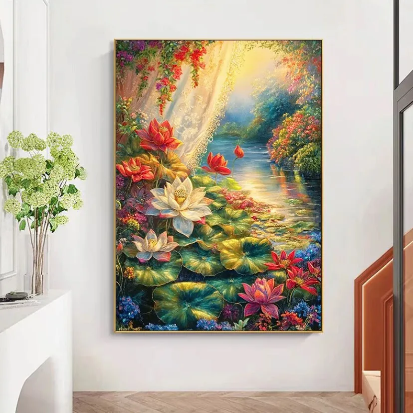 

9 карат 60x80 см Louts вышивка DIY наборы с принтом в китайском стиле вышивка крестиком набор для рукоделия домашний декор поделки 56 цветов