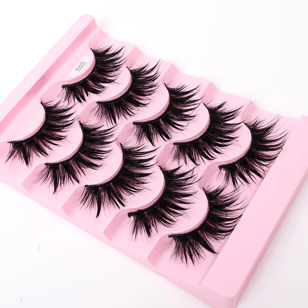 Yiernuo 1/5 Paar Cosplay Anime Wimpern Manga-Wimpern Dramatische Feenwimpern Wet-Look Wimpern
