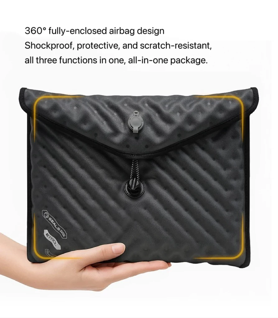 Inflatable inner liner bag for protecting laptop bags, featuring shockproof, scratch-resistant, water-repellent and thickened