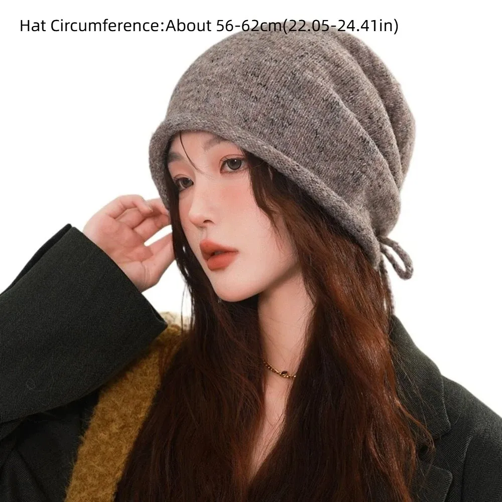 Personality Elastic Knitted Stacked Hat Hip-hop Korean Style Y2K Pullover Cap Dome Soft Brimless Beanie Cap Autumn/Winter