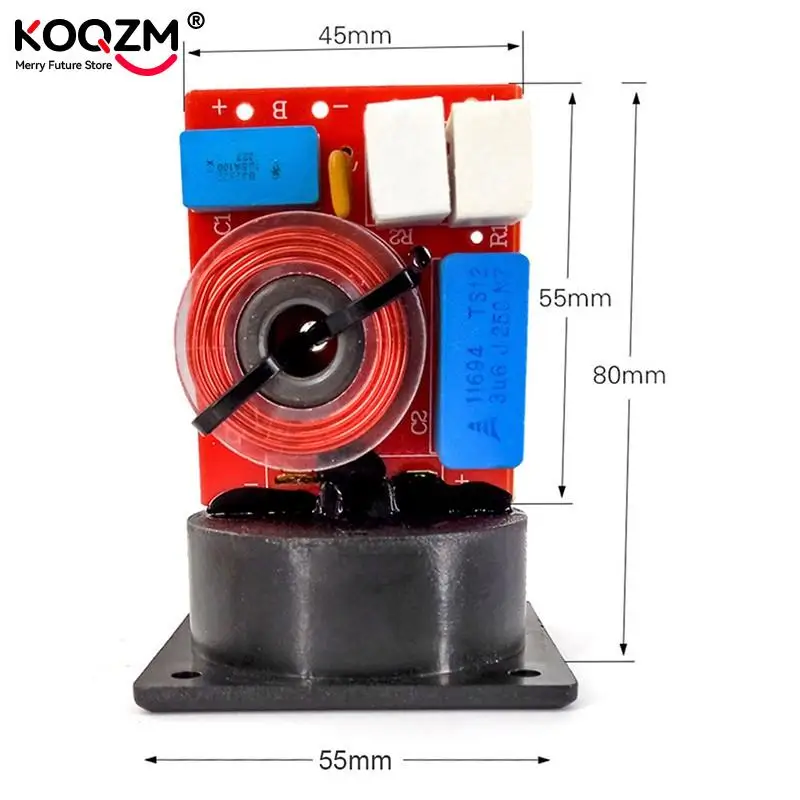 Divisor de Frequência Ajustável de Graves Agudos, Coluna 2 Way, Filtros Crossover de Áudio, 4-6 Polegadas, 4-8 Ohms, 48Hz-20KHz, 80W