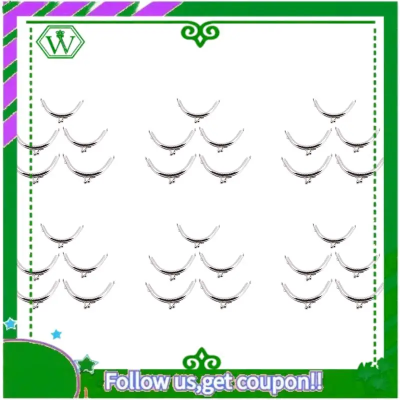 

A18P-30 Металлический каркас Застежка-арога с узором в виде арки Кошелек в стиле монет Серебристый