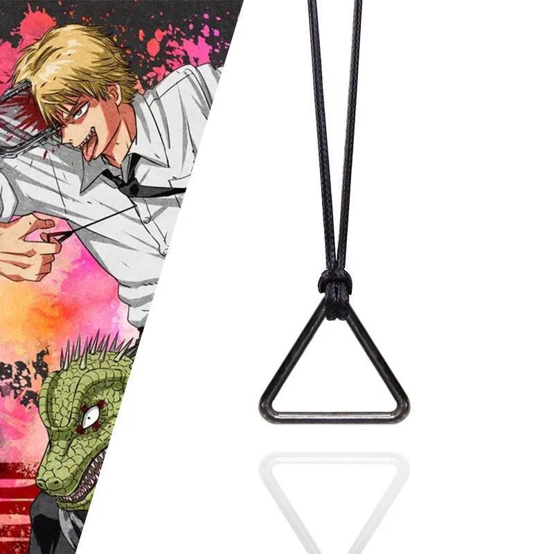 Anime Chainsaw Man Denji CSM Volkner Triangle Necklace Pochita Triangular Pull Ring Pendant Choker Cosplay Accessories Jewelry