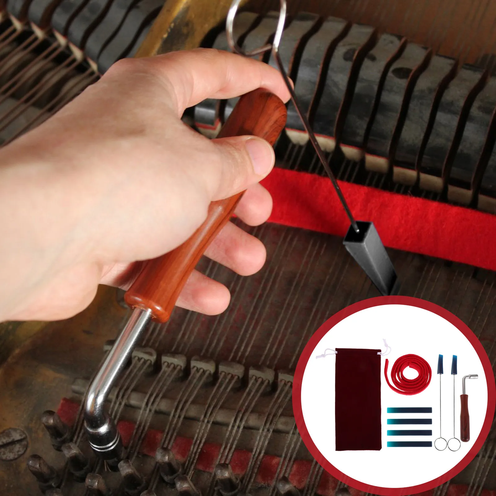 

Piano Tune Wrench Professional Tuning Kit Specifications Practice Tool Music Accessories Instrument Repair Tools for Clean