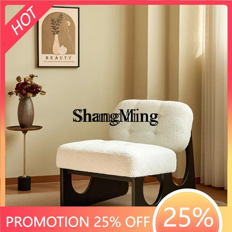 

FG good-looking home high value retro single sofa chair leather living room light luxury modern wood backrest leisure chair