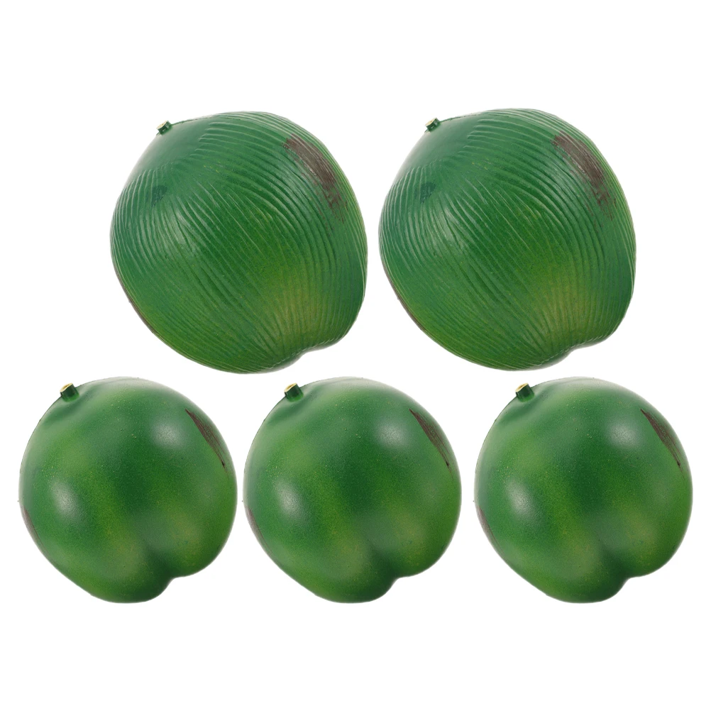 

5 Pcs Simulated Artificial Coconut Simulation Coconut Party Fake Fruit Display Favor Farmhouse Green