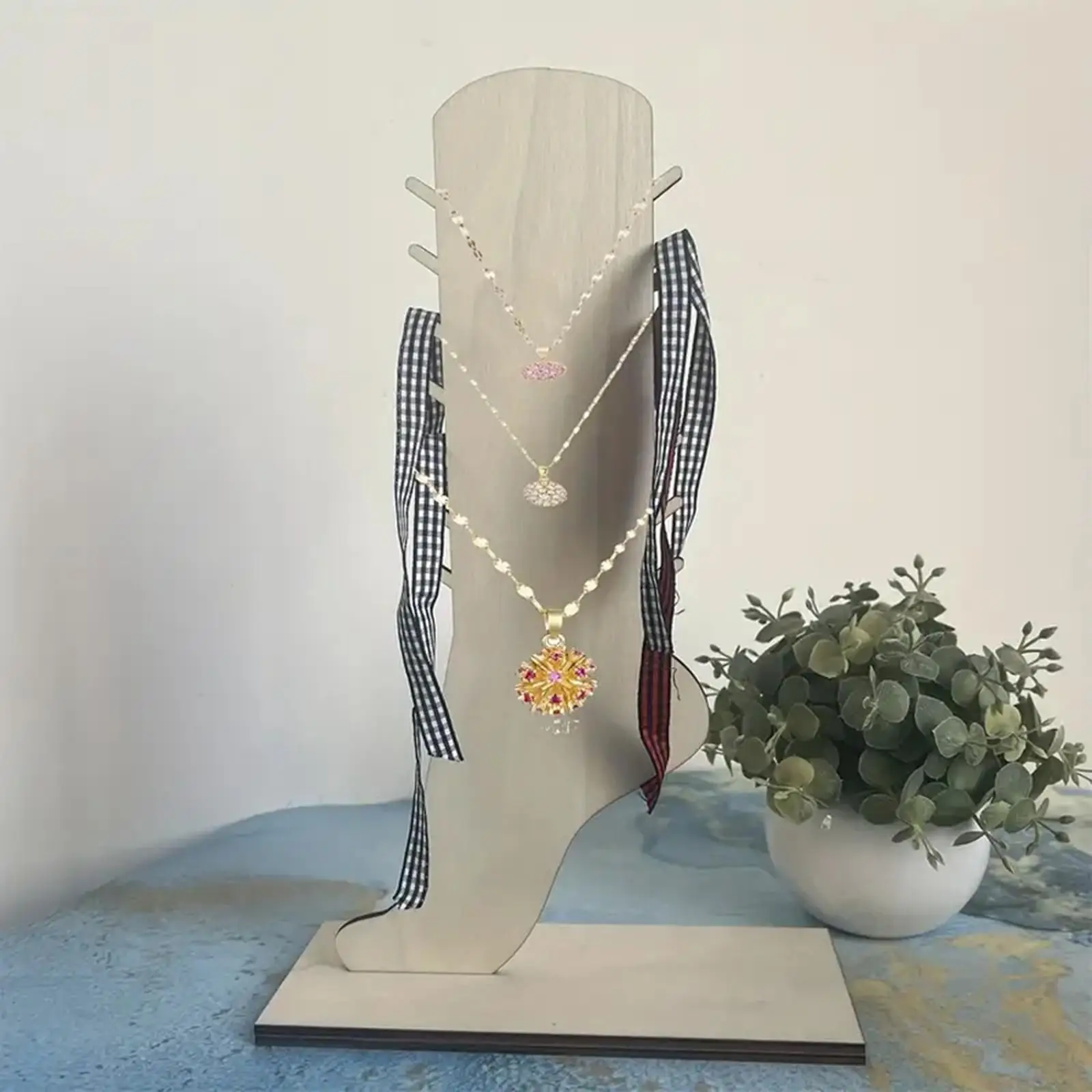 

Деревянная подставка для ювелирных изделий в форме стопы, компактная декоративная стойка