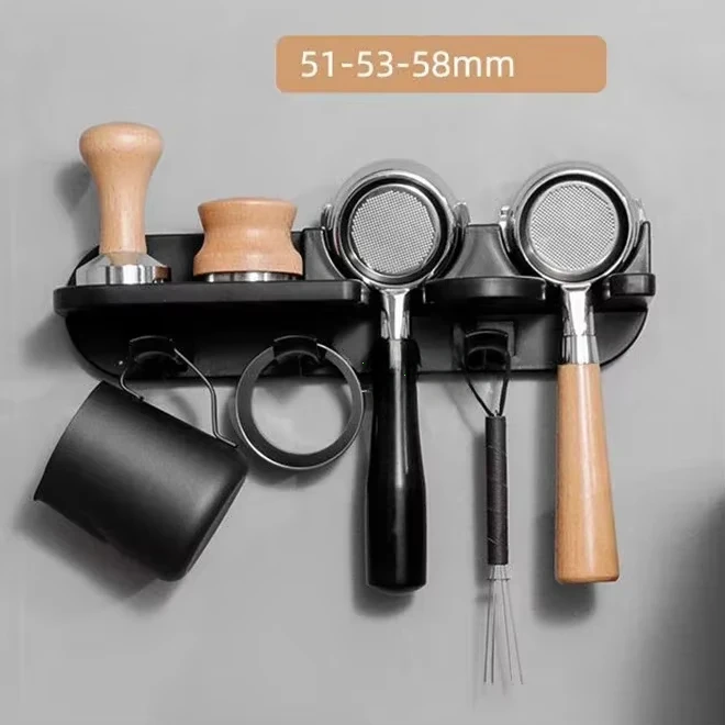 Wall Mount 51/54/58mm Coffee Set Storage Rack Puching Free Espresso Coffee Portafilters Holder Coffeeware Organizer Accessories