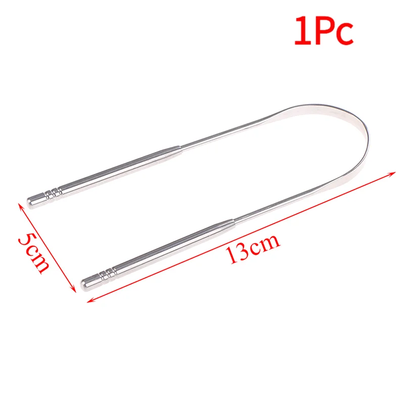 1Pc Stainless Steel Tongue Cleaner Scraper Oral Care Bad Breath Sweeper Tool.