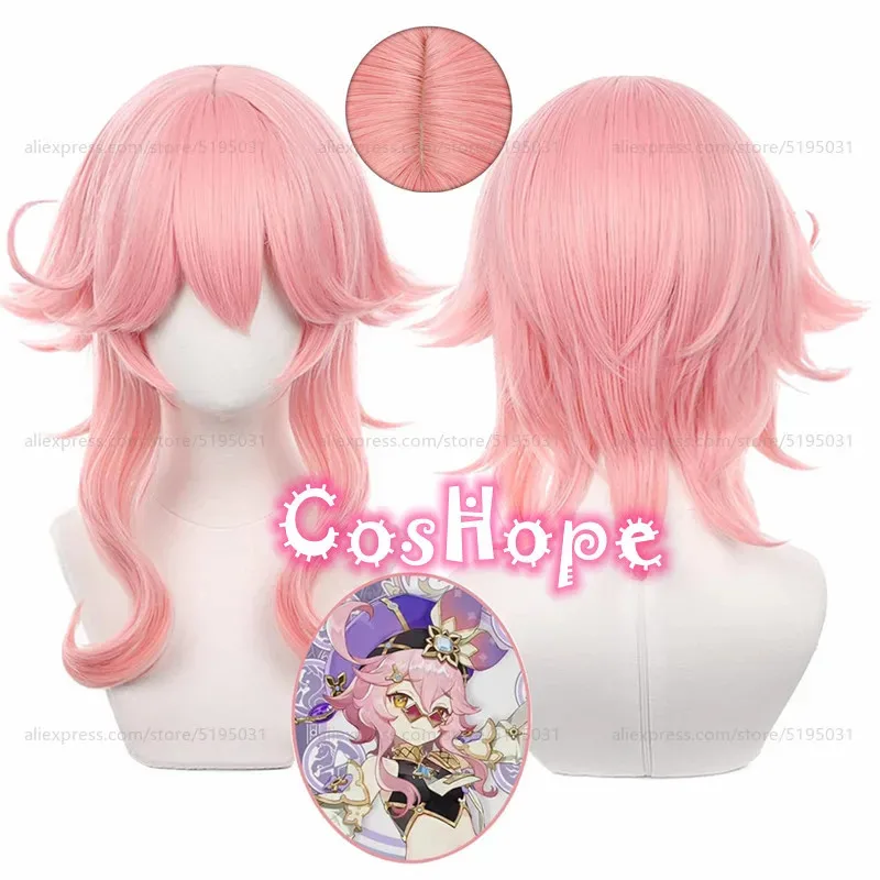 2025 Dori 50cm Medium Long Unisex Pink Wig Anime Cosplay Heat Resistant Synthetic Wigs Halloween