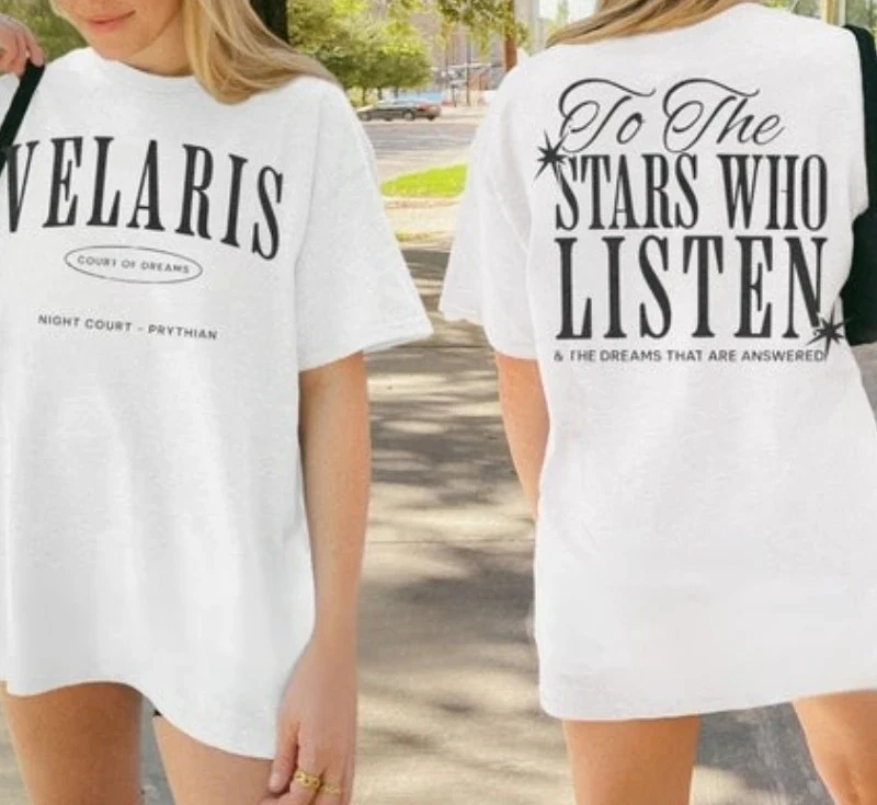 ACOTAR To The Stars  T-Shirt Velaris Night Court Rhysand Feyre Licensed SJM Universe City of Starlight Booktok Tops Cotton Tees