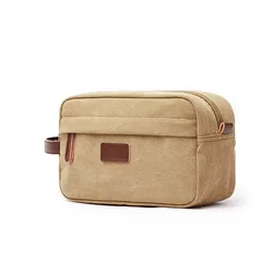 Borsa da toilette da viaggio in tela da uomo borsa da toilette per trucco cosmetico da donna borsa per necessità di bellezza Kit Dopp impermeabile borsa Organizer da barba