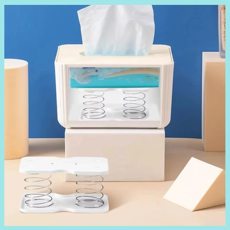 1/2/5pcs Creative Plastic Paper Towel Spring Pallet White High Elasticity Spring Tissue Box Practical Easier Double Springs B2