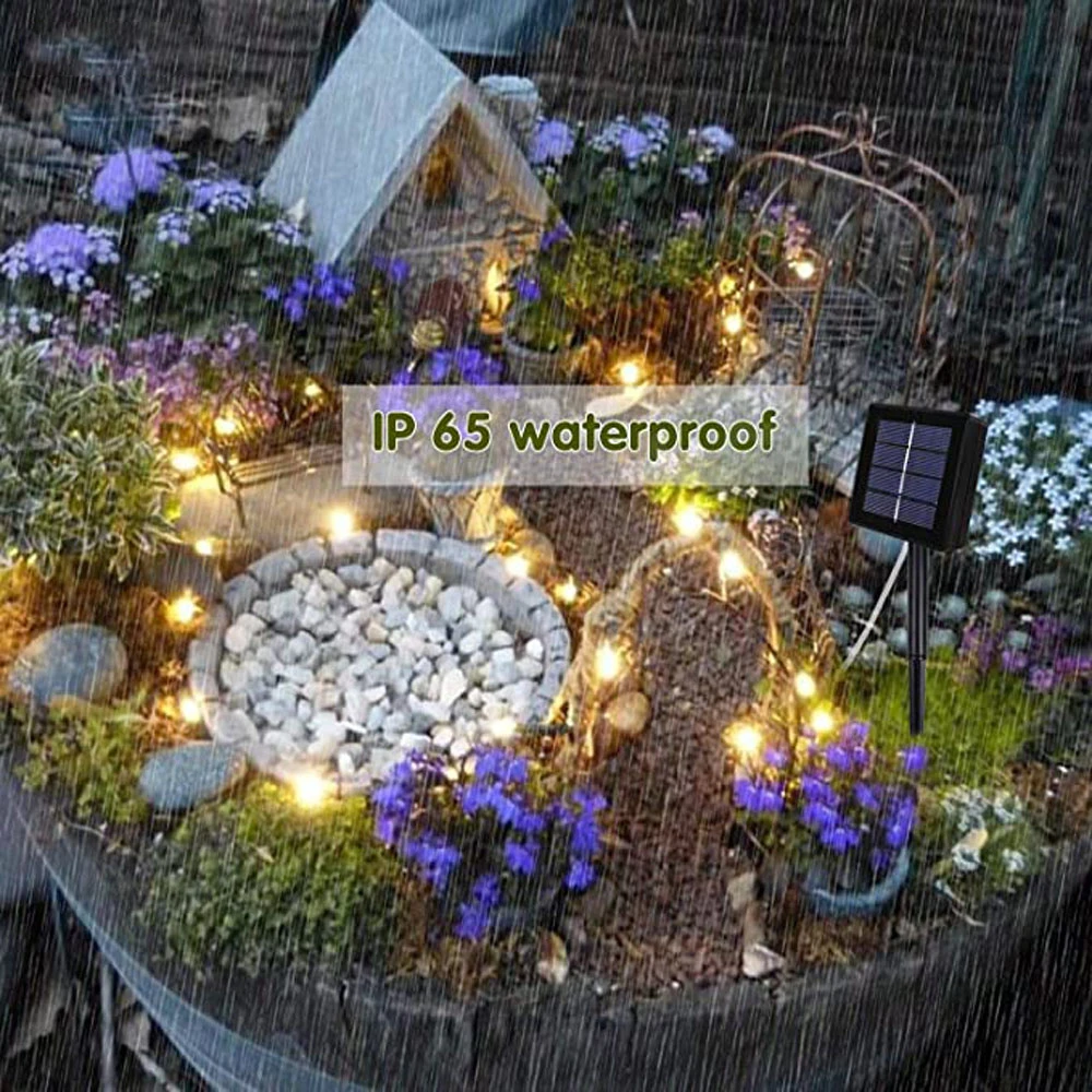 Solar Tree String Fairy Lights Christmas Lights Waterproof Outdoor Garland Solar Power Power Lamp Garland String Lights Dimmable