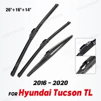 Juego de limpiaparabrisas delantero y trasero para Hyundai Tucson TL 2016 - 2020, cepillos para ventana de parabrisas de 26 ""16"" 14""