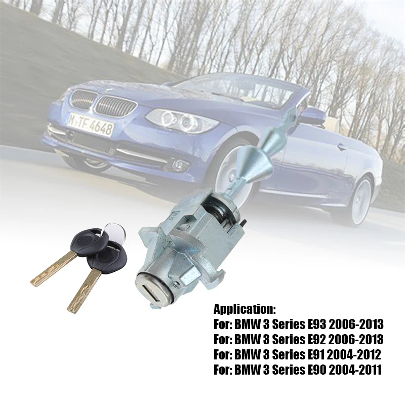 Car Left Door Lock Cylinder With 2 KeysFor BMW 3 E90 Ft for BMW E90 91 92  E93 51217162427 51217162439 51217199833