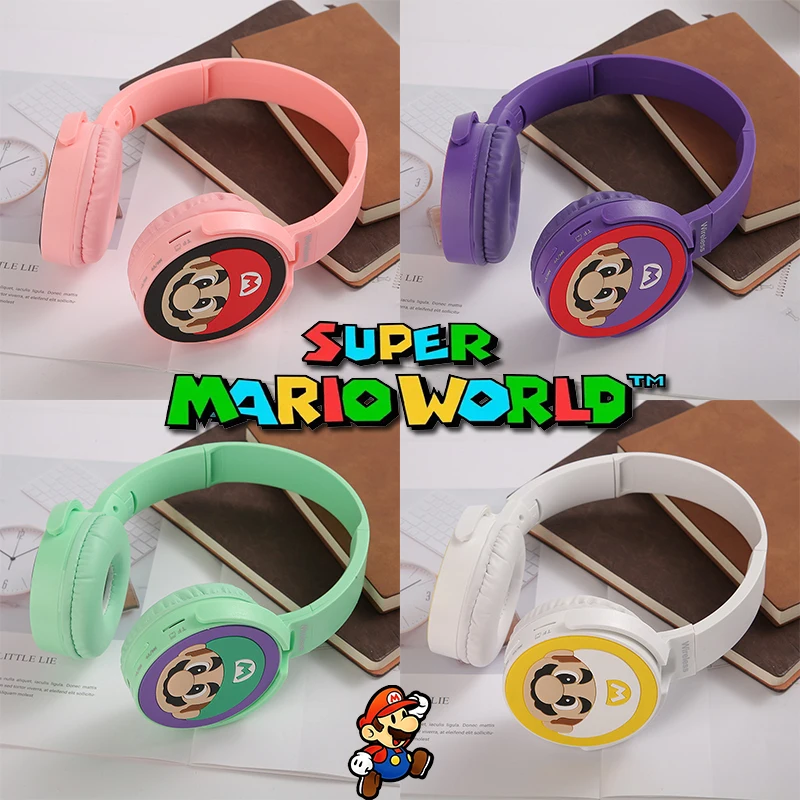 Auriculares inalámbricos Super Mario Bros, cascos con Bluetooth, creativos, de largo alcance, a la moda, para juegos de dibujos animados