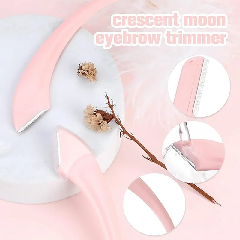 2-Pack Stainless Steel Eyebrow Trimmers - Christmas Gift Set for Brow Shaping & Facial Hair Care