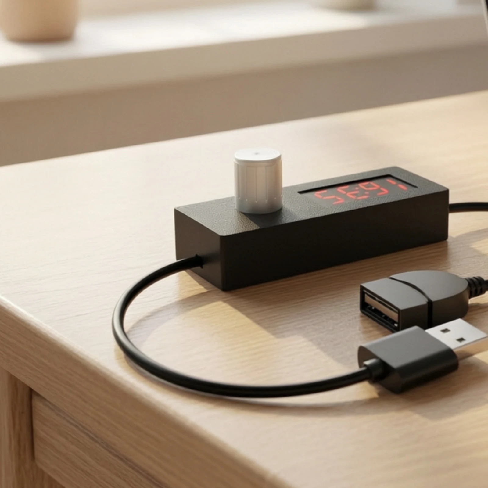 Aquarium - Kompaktowy timer USB z obrotowym pokrętłem,