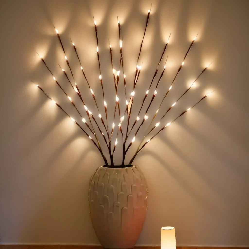 

1 Pcs 20LED Battery-Powered Tree Branch Light Sticks - Indoor Home Vase Decor for Holiday Festival and Christmas Decoration