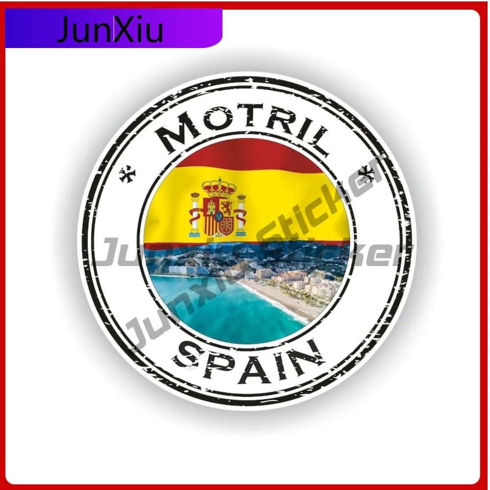 

Motril Spain Seal Cute Car Waterproof Decoration Sticker Emblem Round UV Resistant Vinyl Funny Vinyl Unique Window Window