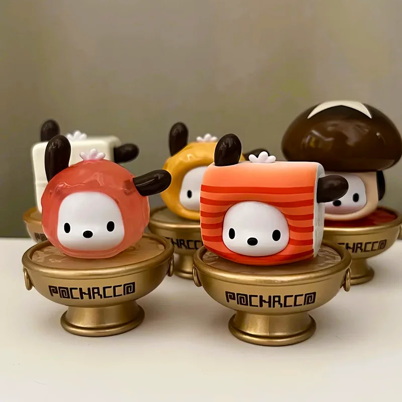 

In Stock Miniso Pochacco Hot Pot Party Series Blind Box Figurine Gifts Trendy Collectible Figurines Decorative Holiday Gifts