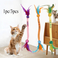 Cat Interactive Toy Catnip Elastic Rope Toy with Feathers and Bell Indoor Kitten Speaky Toys Cat Teaser Hunting Pet Cats Toy