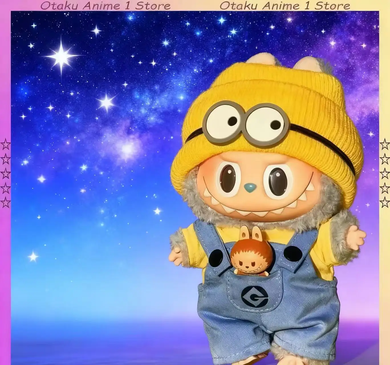 

Одежда Labubu с героями мультфильмов, милый наряд Миньонов Wukong, мини-виниловые комплекты одежды для кукол, кавайные аксессуары для кукол, подарки, одежда для лабу