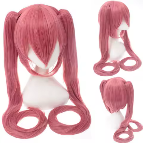 Anime Wig Multiple Colors Miku Cosplay Wig Long Heat Resistant Synthetic Hair Clip Ponytails Wigs for Women Gifts