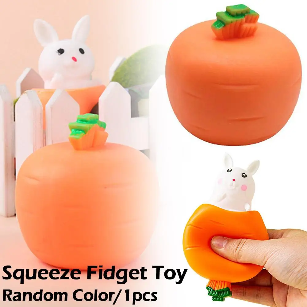 Radish Rabbit Squeeze Toy, Slow-Rise Stress Relief Toy for Adults Kids, Cute Fidget Sensory Play Desk Decor for Anxiety Relief