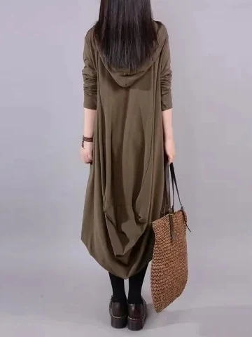 Décontracté ample Long Sve Dr pour les mères d'âge moyen et ly printemps automne grande taille vêtements pour femmes minceur ventre Co...