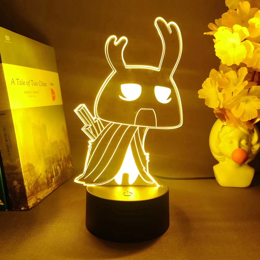 Game Hollow Knight Zote the Mighty 3D Led Acrylic Night Lights Creative Birthday Gift For Friend Kid Bedroom Decor Lava Lamp