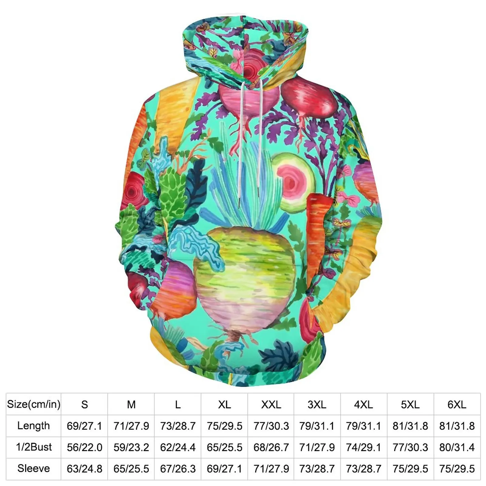 Colorful Radishes Casual Hoodies Carrots Print Y2k Graphic Loose Hoodie Spring Long Sleeve Classic Oversized Clothing