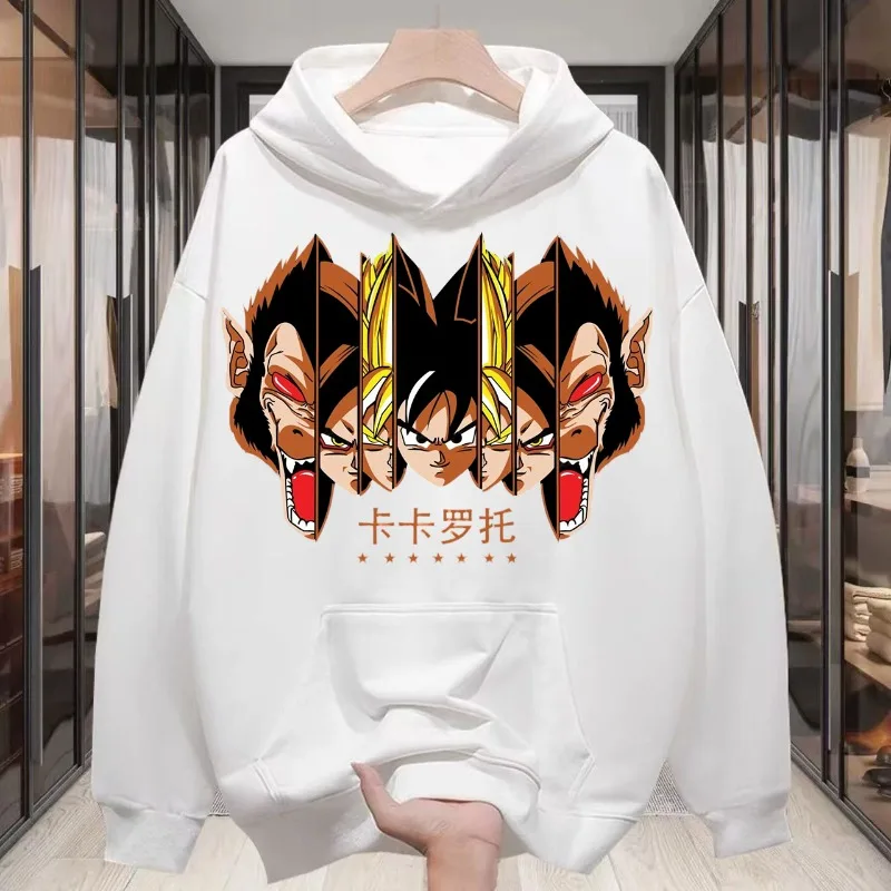 เสื้อฮู้ดลายการ์ตูนญี่ปุ่น ดราก้อนบอล คาคาร็อต สำหรับฤดูใบไม้ร่วงและฤดูหนาว สไตล์สตรีท ฮาราจูกุ วายทูเค คู่รัก ทรงหลวม แขนยาว