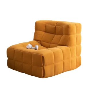 X & D Lazy Retro Velvet Waffelsofa Einfache und moderne Wohnzimmer Balkon Freizeitdesigner Sofa Stuhl Caterpillar Schwamm 12 Hauptverkaufsofa entspannen - №8