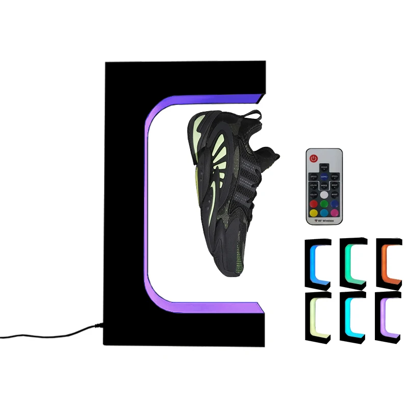 

Trendy New Levitating Magnetic Floating Shoes Display Stand Maglev Levitation Sneaker Display Rack With LED Light