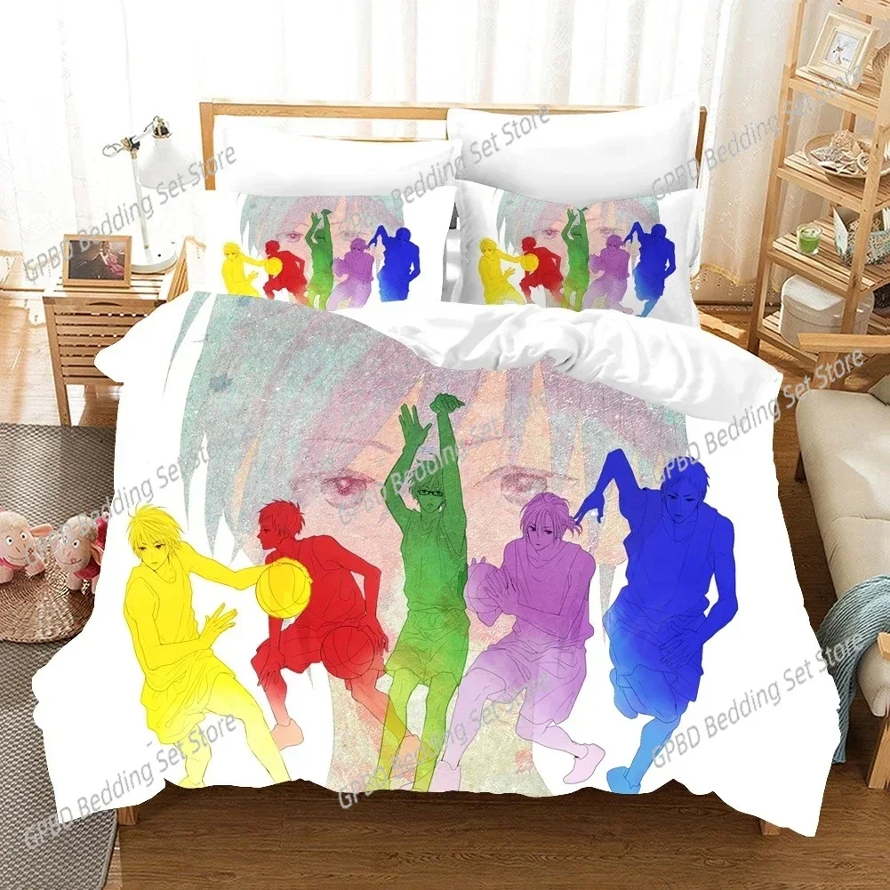 Anime Kurokos Basketball 3D Bedding Set Duvet Cover Pillowcases Single Twin Full Queen King Size Home Decor Quilt Boys Gift
