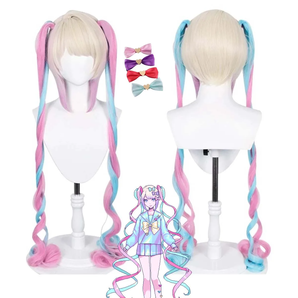 

Needy Girl Overdose Косплей OMG Kawaii Angel Розовый Синий Парик Волос Для Женщин